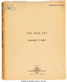 38114&colon; Desk Set &lpar;TCF&comma; 1957&rpar;&comma; Final Shooting Draft Scree