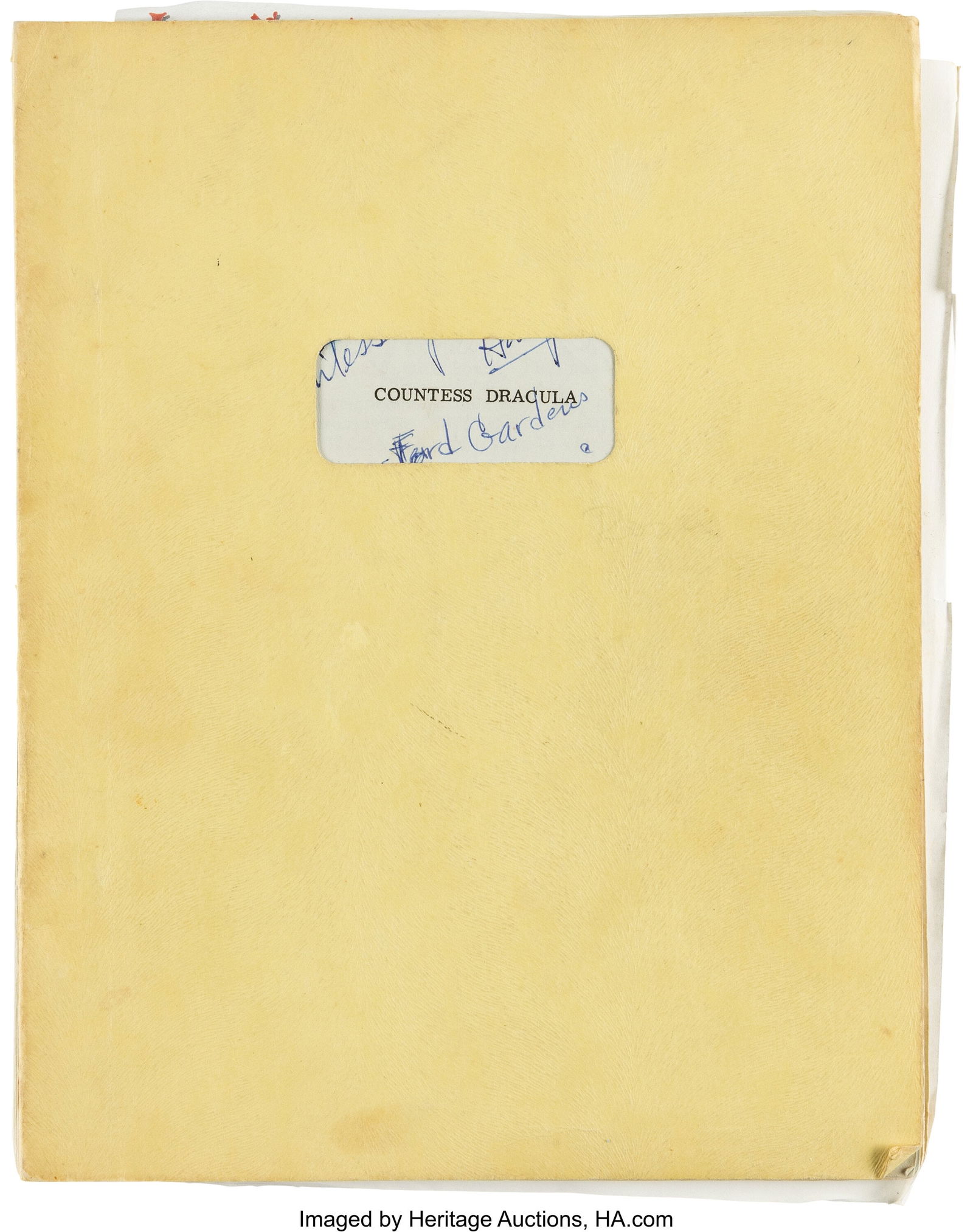 Countess Dracula (Hammer Film Productions, 1971): Countess Dracula (Hammer Film Productions, 1971), Ingrid Pitt "Countess Elisabeth Nádasdy" Annotated Personal Script. Vintage original 96-page (as paginated&rp