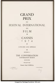 38399&colon; Pair of Cannes Film Festival Palme D'Or and Gran