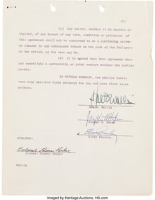 38549&colon; Elvis Presley Twice-Signed Contract for G&period;I&period; Blu