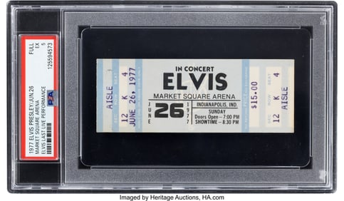 38552&colon; Elvis Presley PSA Fully-Authenticated Unused Con