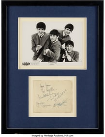 38555&colon; The Beatles Signed Album Page Plus Promotional P