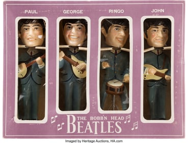 38557&colon; The Beatles Car Mascot Bobbin' Head Figures Set 