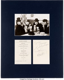 38571&colon; The Beatles Signed Menu During the Filming of He