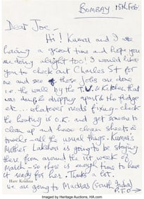 38594&colon; George Harrison Handwritten Letter with Envelope