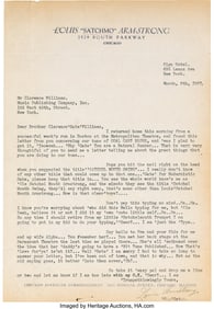 38599&colon; Louis Armstrong Signed Typed Personal Letter to 