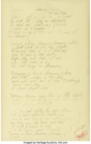 38603&colon; Debbie Harry Handwritten and Signed Lyrics to "D