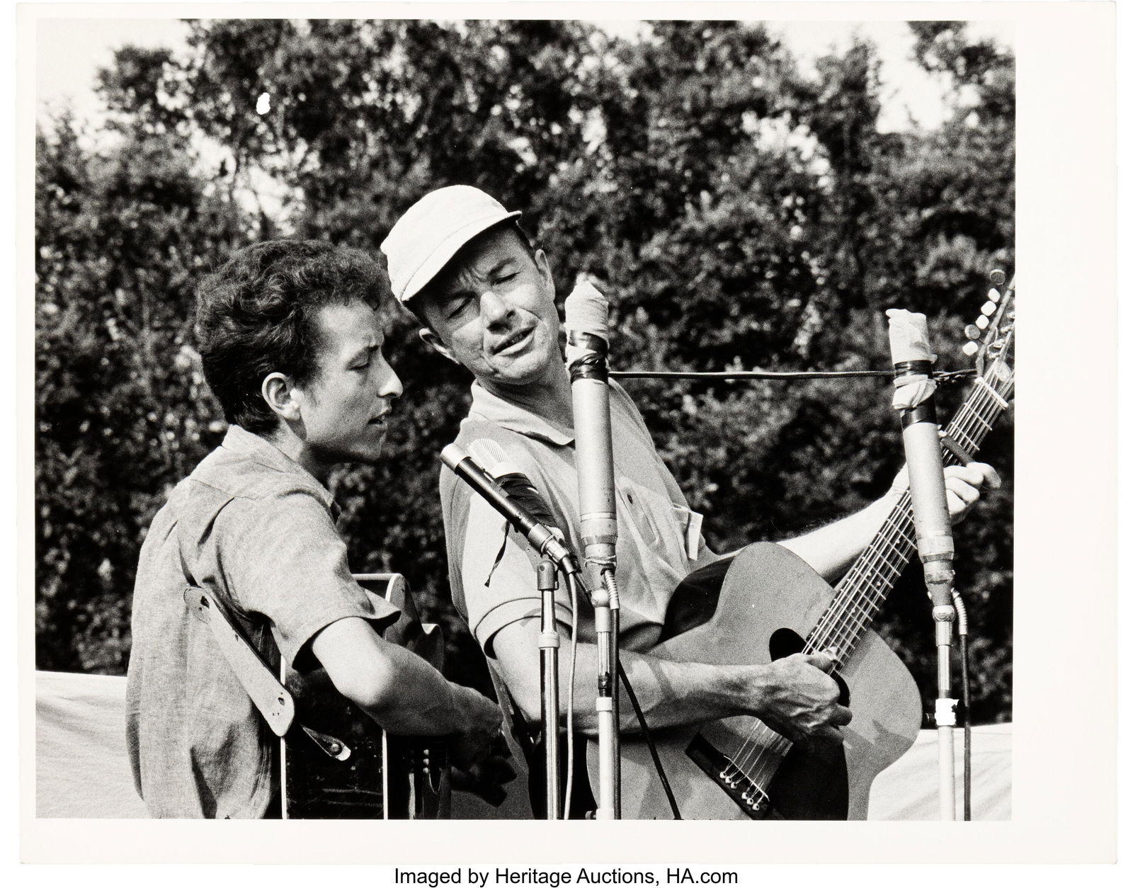 Bob Dylan and Pete Seeger at Newport Folk Festiv (1 of 2)