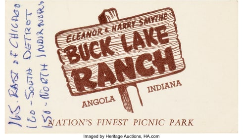 38622&colon; Buddy Holly Owned Business Card with Handwritten