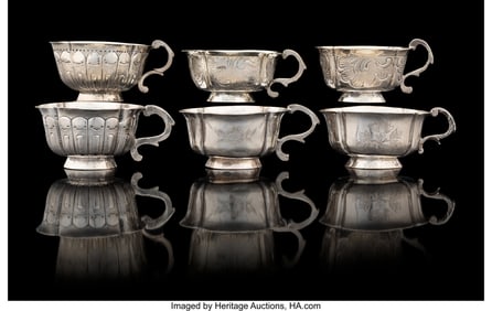 84011&colon; Six Russian Silver Charki Some apparently unmark