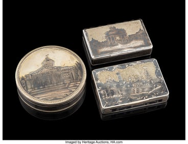 84016&colon; A Group of Three Russian Parcel-Gilt and Niello 