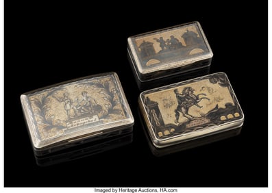 84017&colon; A Group of Three Russian Parcel-Gilt and Niello 