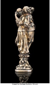 84021&colon; A Russian Part Gilt and Silver Figural Hand Seal