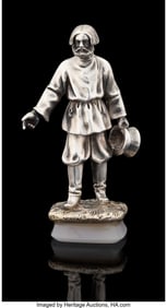 84022&colon; A Russian Parcel-Gilt Figural Hand Seal in the F