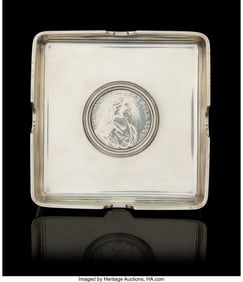 84024&colon; A Russian Silver Coin-Set Ashtray Morozov&comma; St&period; P