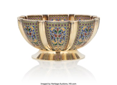 84026&colon; A Russian Plique-à-Jour Enamel and Gilt Silver 