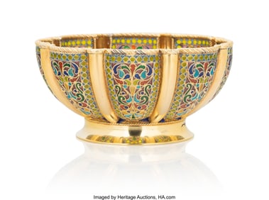 84027&colon; A Russian Plique-à-Jour Enamel and Gilt Silver 