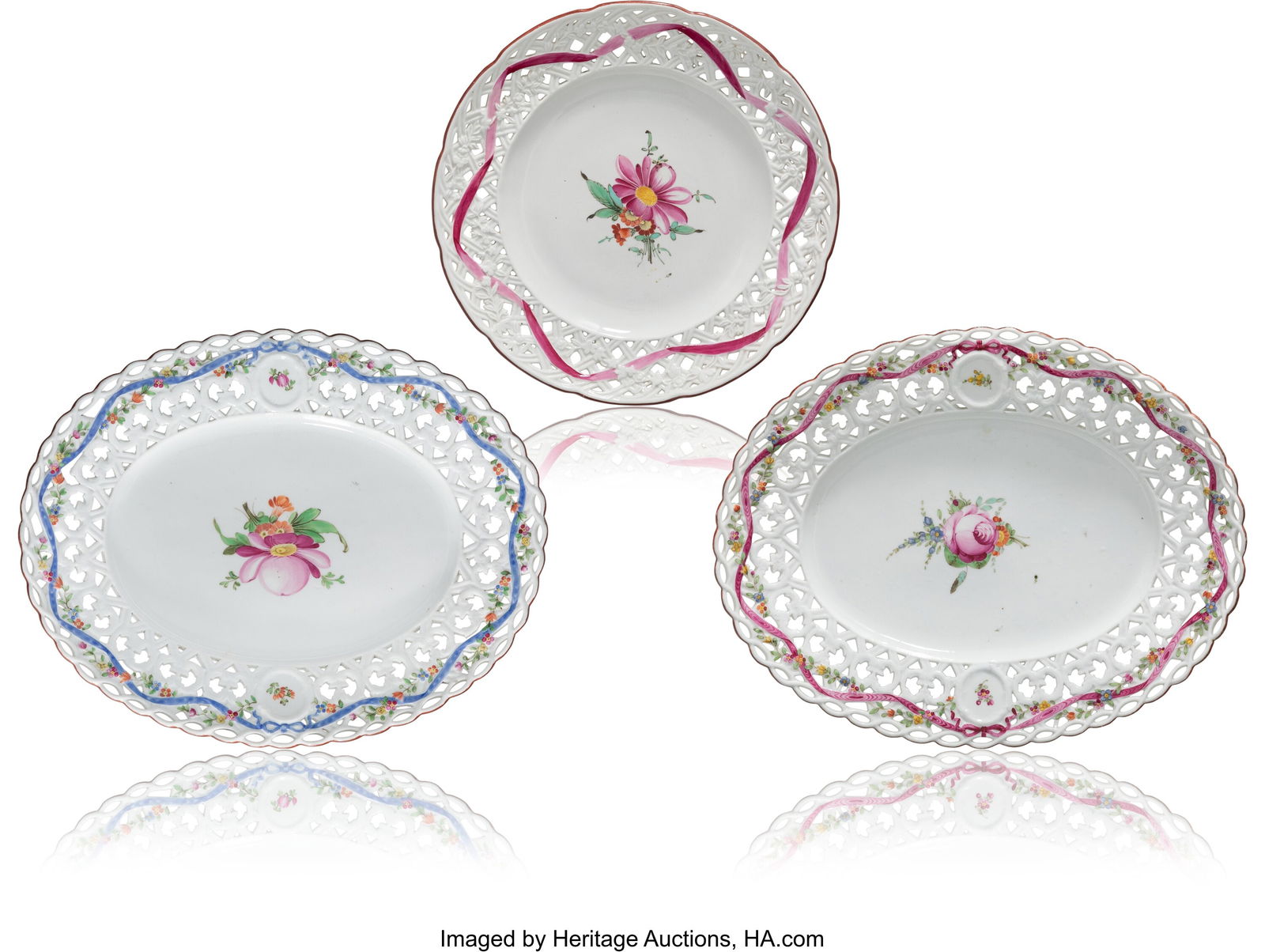 A Group of Three Gardner Ribbon-Decorated Porcel (1 of 7)