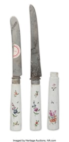 84035&colon; Two Russian Porcelain Handled Knives and a Porce