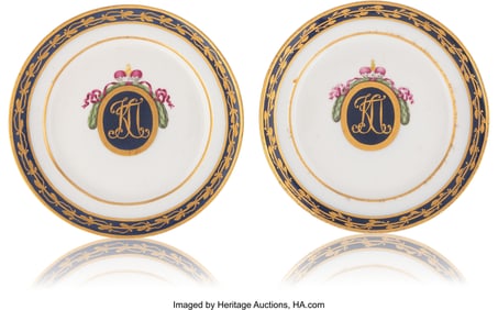 84036&colon; A Pair of Russian Porcelain Plates from the Chil