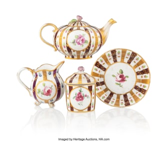 84039&colon; A Rare and Diminutive Four-Piece Russian Porcela