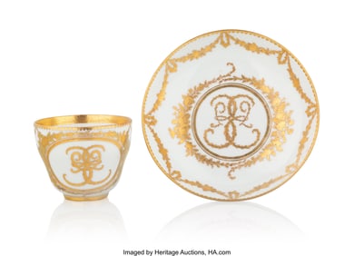 84040&colon; An Unusual Russian Porcelain Parcel-Gilt Cup and