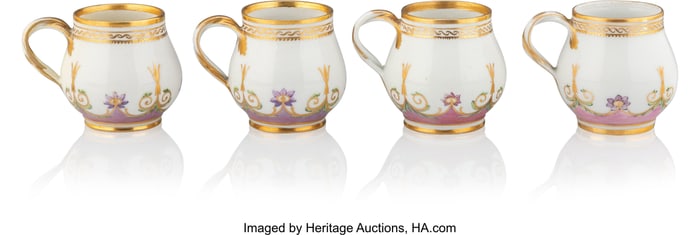 84043&colon; Four Russian Porcelain Cups from the Yachting Se