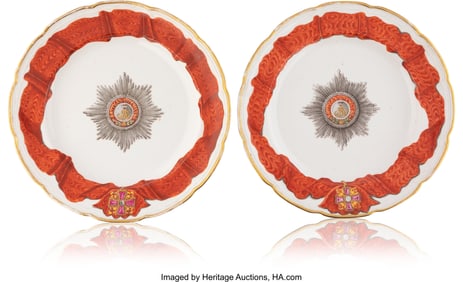 84051&colon; Two Russian Porcelain Plates from the St&period; Alexan