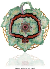 84054&colon; A Russian Porcelain Reticulated Leaf Dish from t