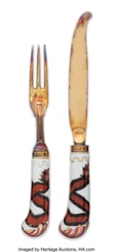 84059&colon; A Russian Porcelain Fork and Knife from the Orde