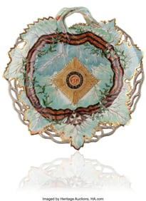 84061&colon; A Russian Reticulated Porcelain Leaf Dish from t