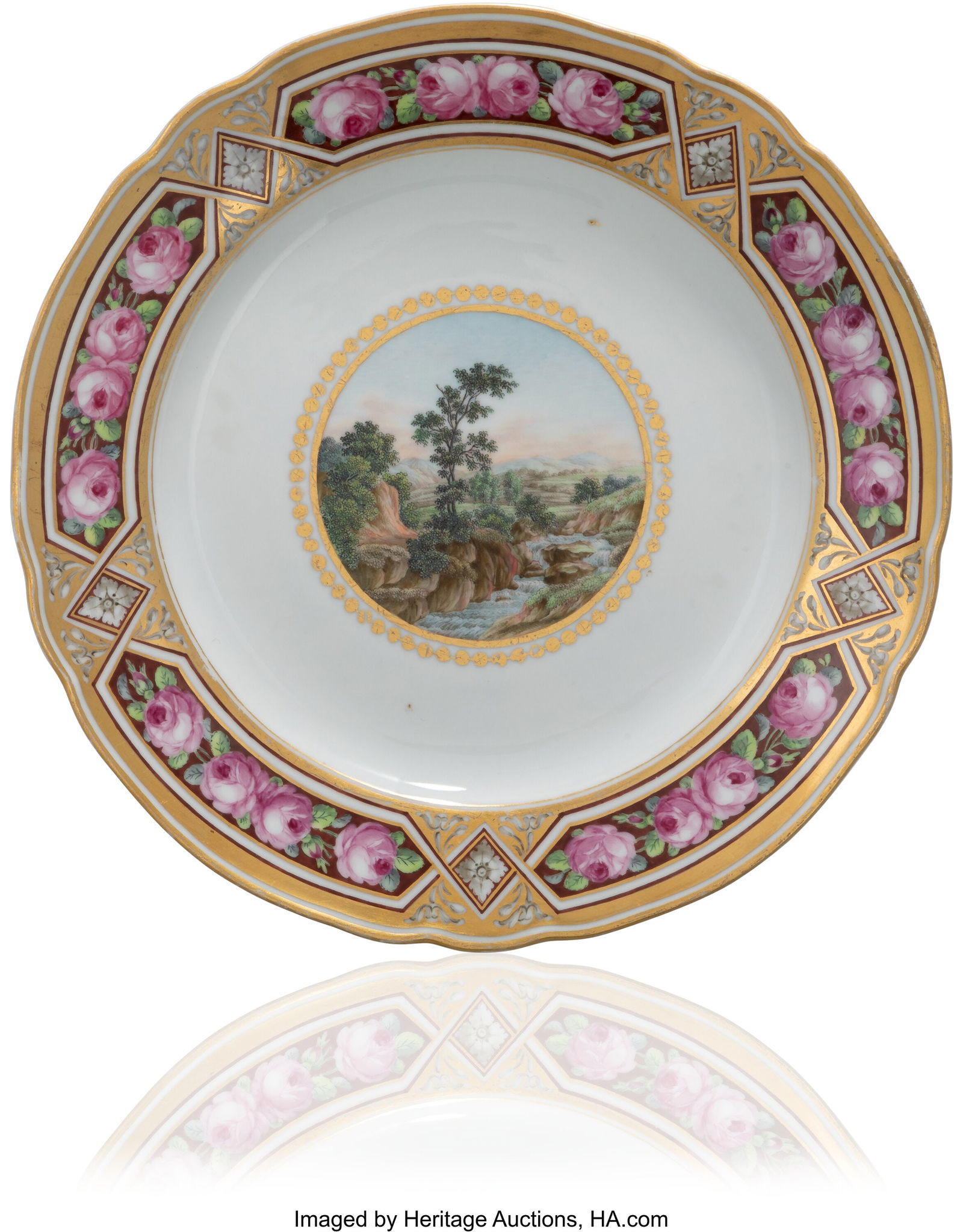 A Russian Porcelain Dinner Plate from the Dowry: A Russian Porcelain Dinner Plate from the Dowry Service of the Grand Duchess Maria Pavlovna Imperial Porcelain Factory, St. Petersburg, Period of Paul I (1796-1801),
