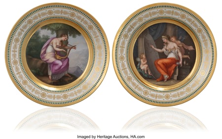 84070&colon; A Pair Russian Porcelain Plates from the Mikhail