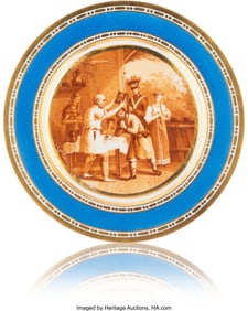 84072&colon; A Russian Porcelain Cabinet Plate Painted En Gri
