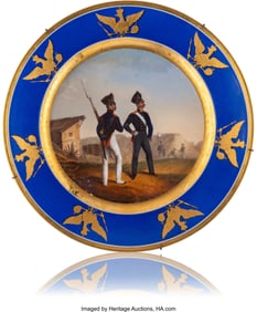 84075&colon; A Russian Porcelain Military Plate From the Prus