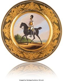 84077&colon; A Russian Porcelain Military Plate&colon; A Non-Commis