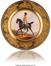 84078&colon; A Russian Porcelain Military Plate&colon; A Non-Commis