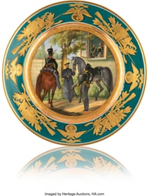 84079&colon; A Russian Porcelain Military Plate&colon; 2nd Dragoon 