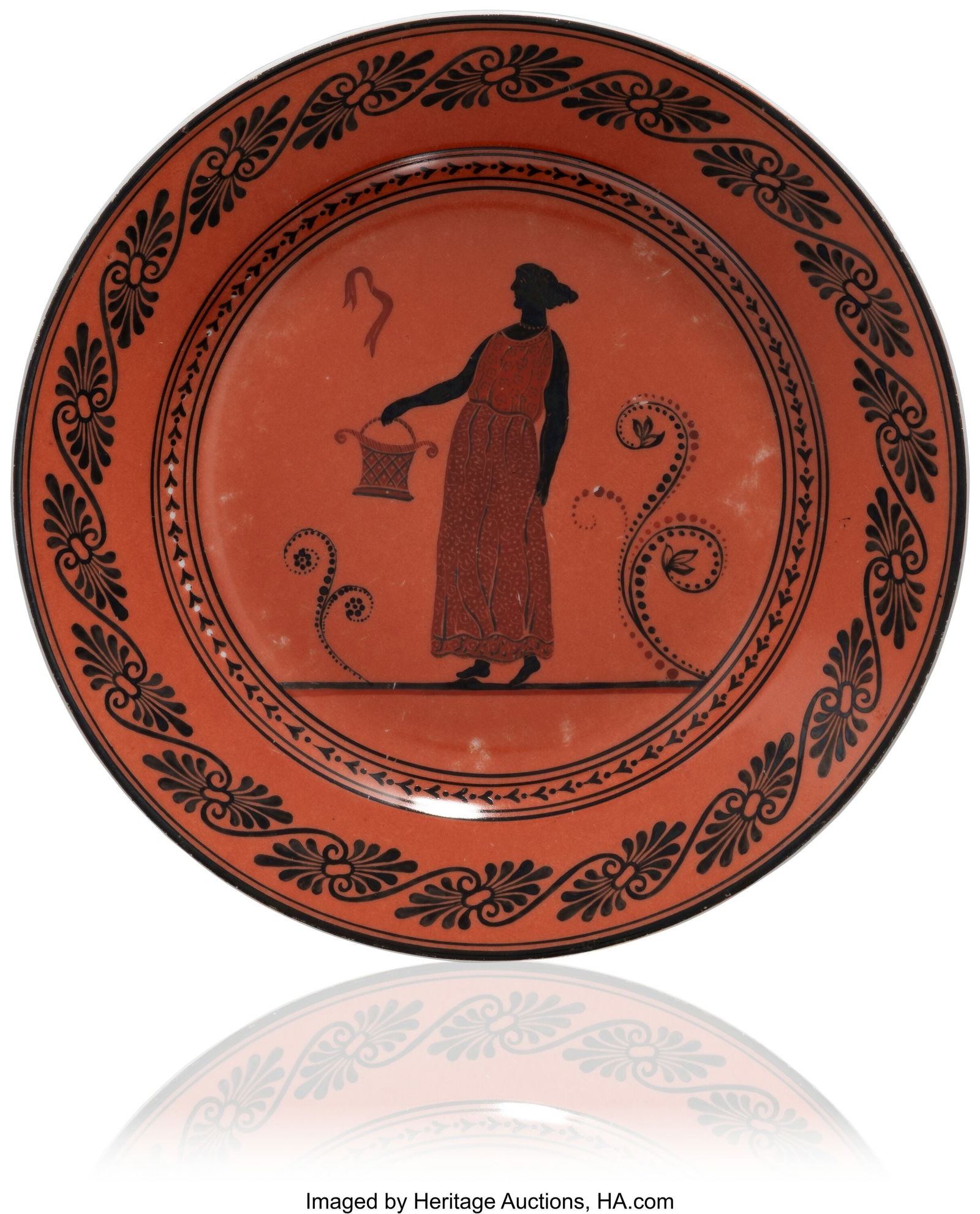 A Russian Porcelain Plate from the Etruscan Serv: A Russian Porcelain Plate from the Etruscan Service Imperial Porcelain Factory, St. Petersburg, Period of Nicholas I (1825-1855) 9-1/2 inches (24.1 cm&rpar