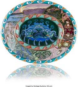 84101&colon; A Russian Faience Platter&colon; "Sadko" with Decorati