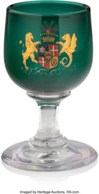 84115&colon; A Russian Emerald Glass Enameled with the Arms o