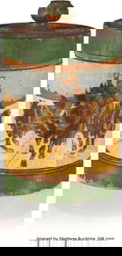 84118&colon; A Russian Kustar Painted Wooden Tea Caddy Likely