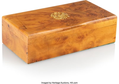 84121&colon; A Russian 14k Gold-Mounted Birch Box 20th centur