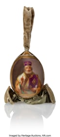 84128&colon; A Russian Porcelain Easter Egg Painted with St&period; 