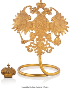 84154&colon; A Russian Gilt Brass Probrazhensky Regiment Helm