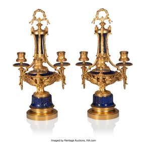 84159&colon; A Pair of Russian Ormolu-Mounted Lapis Lazuli Ve