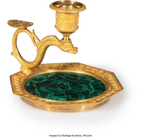 84160&colon; A Russian Neoclassical Malachite Mosaic and Gilt