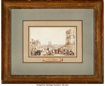 84163&colon; A Group of Three Ink and Gouache Works on Paper&colon;