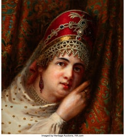 69008: Russian School (19th century) Study of a Boyarin