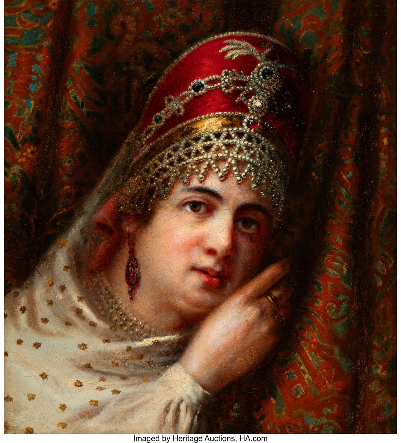 69008: Russian School (19th century) Study of a Boyarin